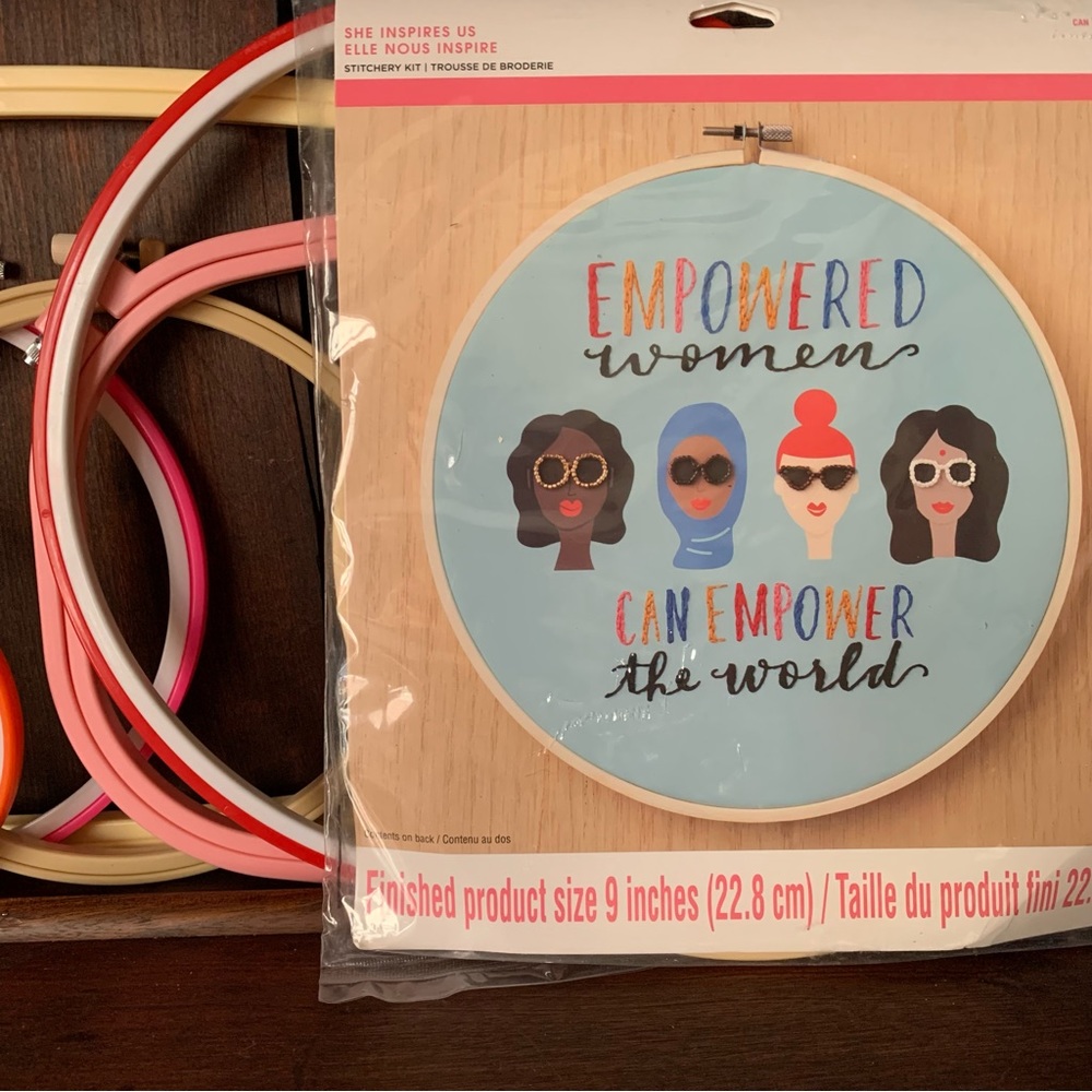 Stitch Kit 'Empowered Women Can Empower The World' Stitchery with BONUS